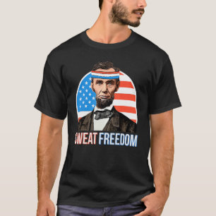 Camiseta Suor Freedom Abraham Lincoln Retrato com Suor