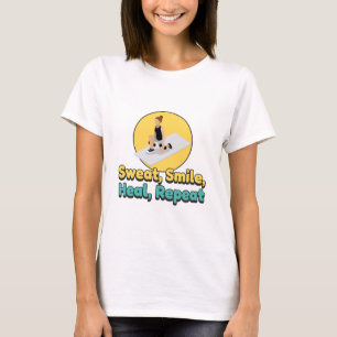 Camiseta Suor, sorriso, cicatrização, repetição do corpo e
