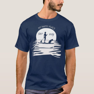 Camiseta Sup Dog Engraçado Levante Pá Embarcado Cachorro