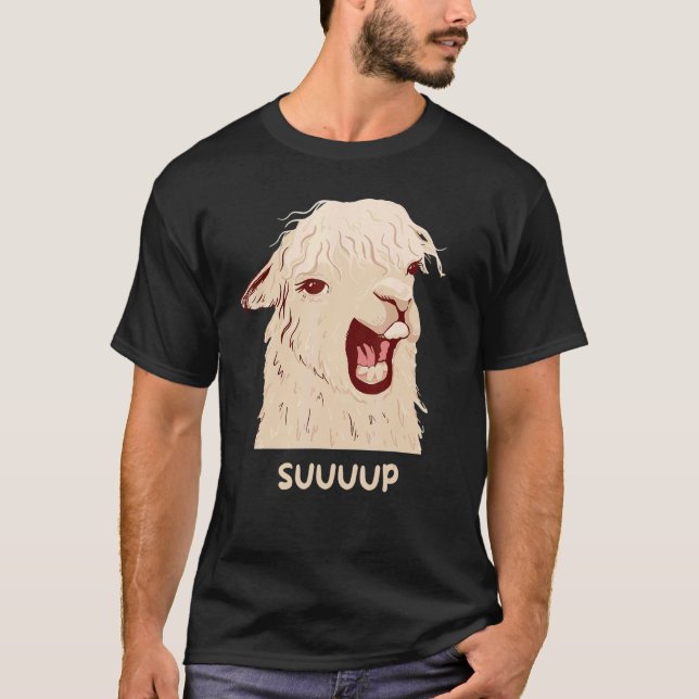Camiseta Sup No Drama Llama Alpaca Animal Men Mulheres Cria (Frente)
