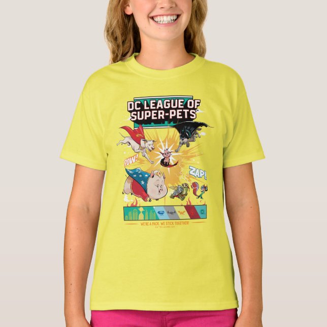 Camiseta Super-Animais: Somos uma Matilha, Ficamos Juntos! (Frente)