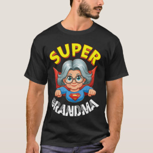 Camiseta Super Avó Herói Cape Voando Cartoon Engraçado Avô