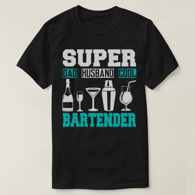 Camiseta Super Barman Super Marido Super Pai (Frente do Design)