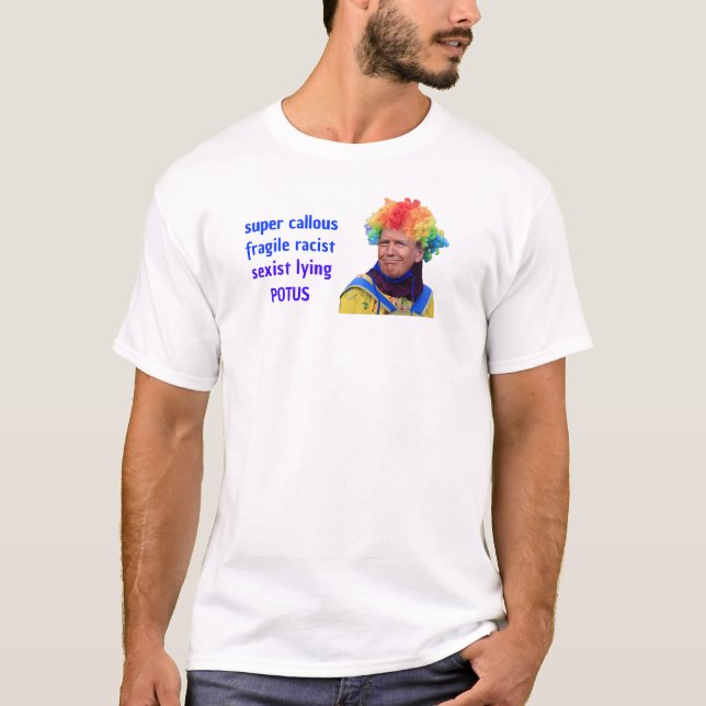 Camiseta Super calmo... racista... deitado POTUS (Frente)