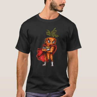 Camiseta Super Cenoura Divertido Super-herói Jardim de Legu