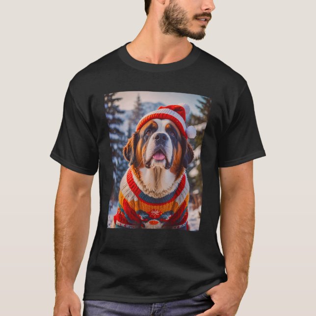 Camiseta super cute dogs fashion victims Saint Bernard Chri (Frente)