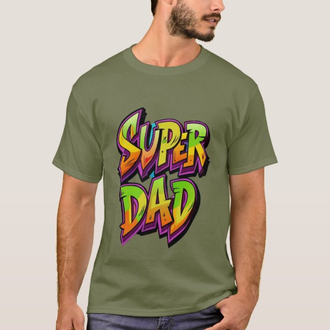 Camiseta Super Dad in 3 D (Frente)