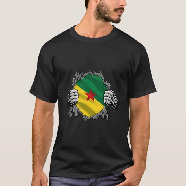 Camiseta Super French Guianese French Guiana Flag Roots Her (Frente)