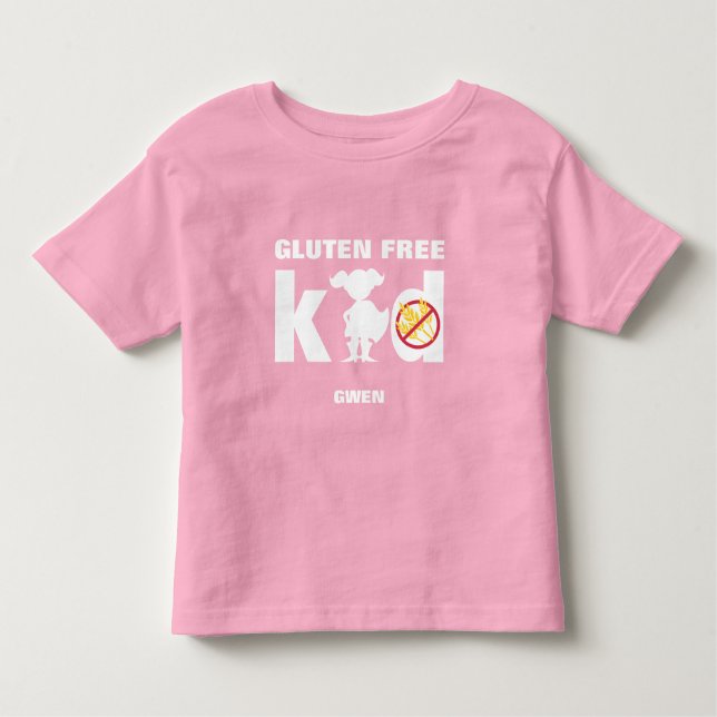 Camiseta Super Garota Celiaca Sem Glúten Infantil (Frente)
