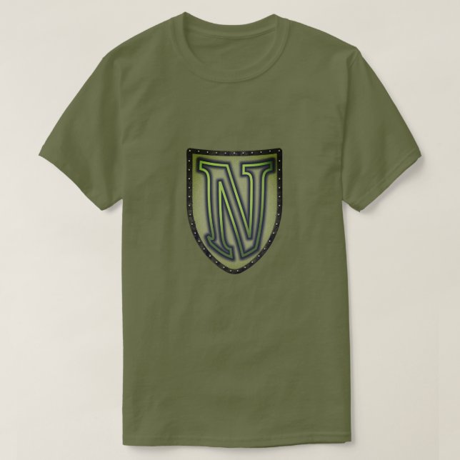 Camiseta Super Hero "N" Insígnia T-Shirt (Frente do Design)