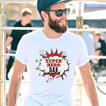 Camiseta Super Hero Pai Cartoon Bubble<br><div class="desc">Cartoon Super Hero Cartoon Bubble Diversão T-Shirt. O texto está em uma bolha de discurso de super-herói. Você pode mudar Pai para Pai,  papai,  Pap, ... </div>