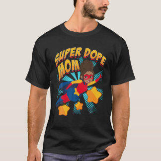 Camiseta Super-herói afro-americano Mãe Nerd negros