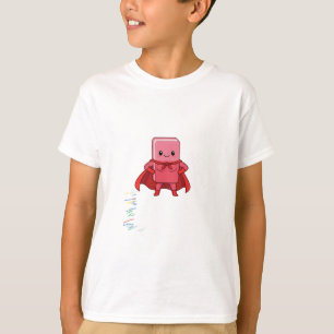 Camiseta Super Herói Borracha Rosa Cartoon Crianças