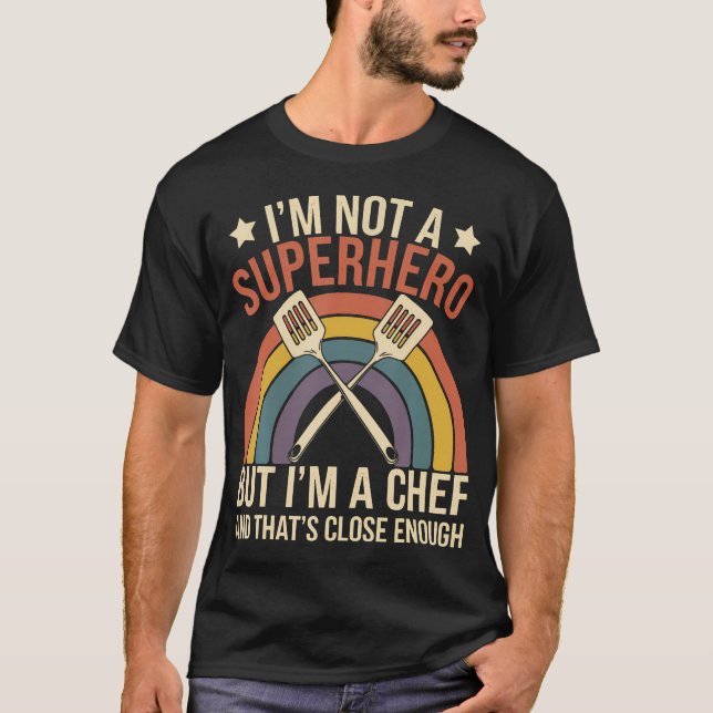 Camiseta Super-herói Chef Chef Divertido (Frente)