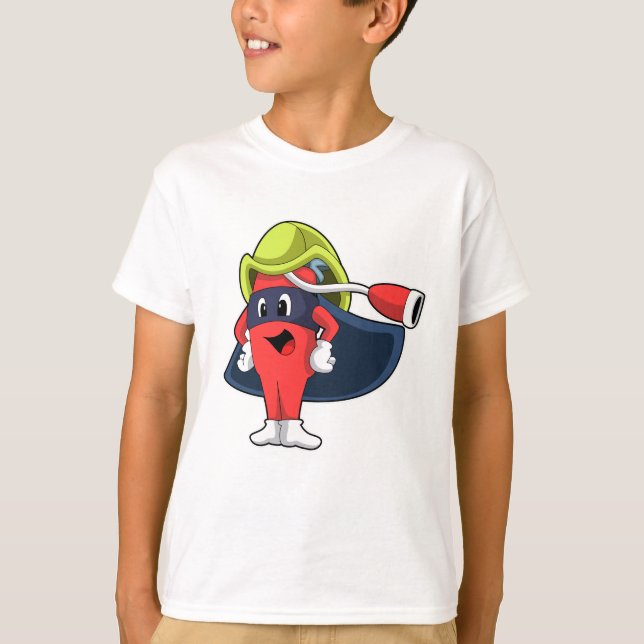 Camiseta Super-herói como Bombeiro (Frente)