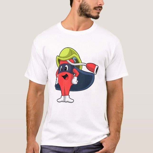 Camiseta Super-herói como Bombeiro (Frente)