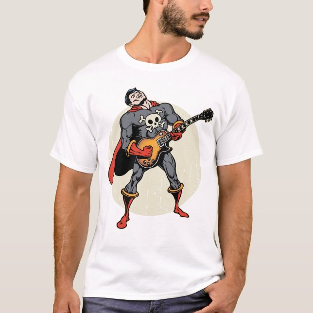 Camiseta Super-herói da guitarra (Frente)