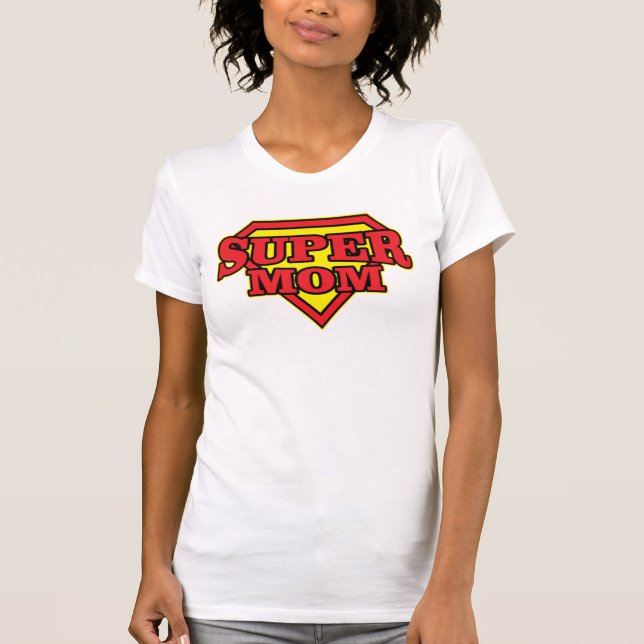 Camiseta Super-herói da Super-Mãe (Frente)