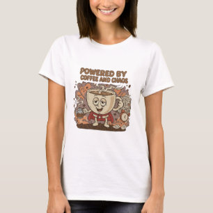 Camiseta Super-herói Divertido de Café Retrô Energizado p