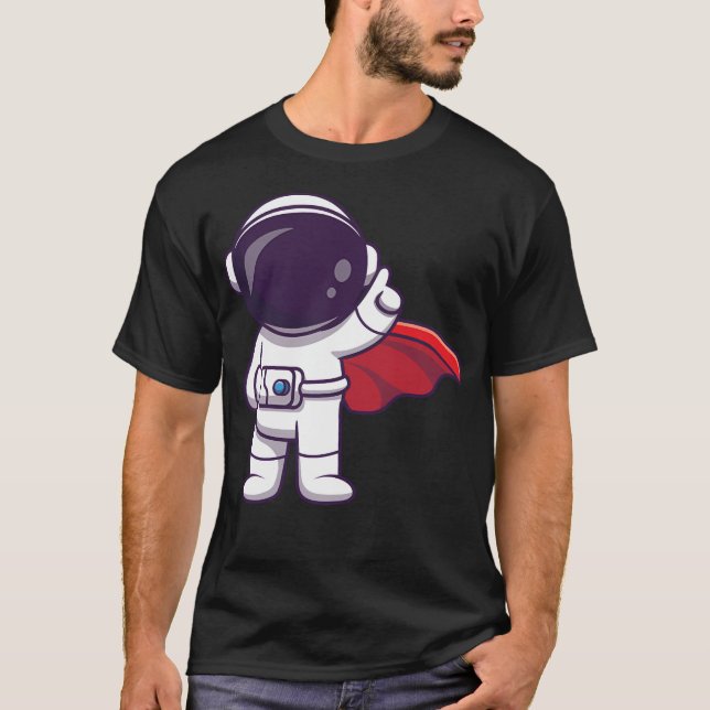 Camiseta Super Herói do Astronauta Bonito (Frente)
