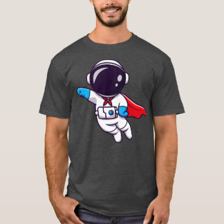 Camiseta Super Herói do Astronauta Bonito Voando 1