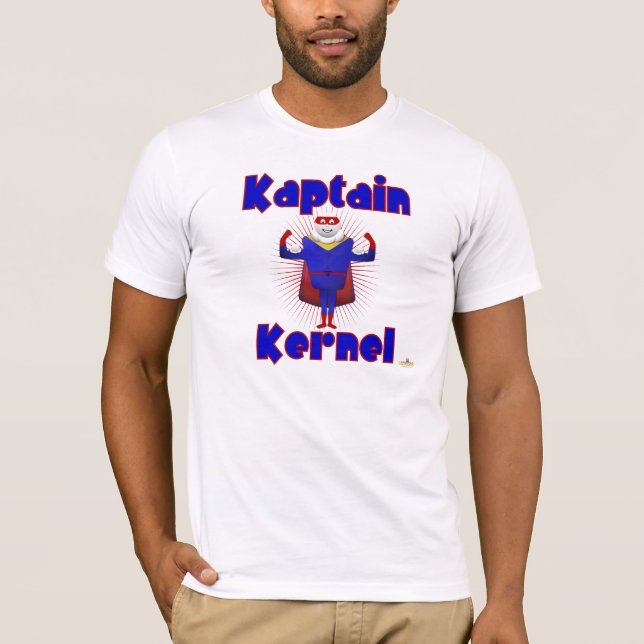 Camiseta Super-herói do Kernel Popcorn (Frente)