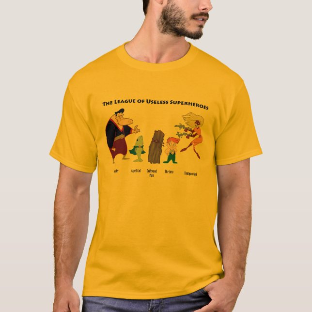 Camiseta Super-herói inúteis na cor (Frente)