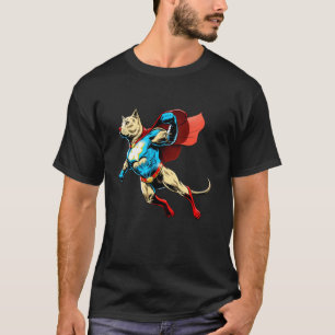 Camiseta Super-herói Labrador Retriever Cape Vermelho Super
