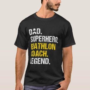 Camiseta Super Herói Pai Biathlon Treinador Funny Biathlon
