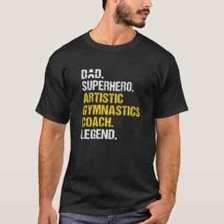 Camiseta Super Herói Pai Ginástica Artística Engraçado