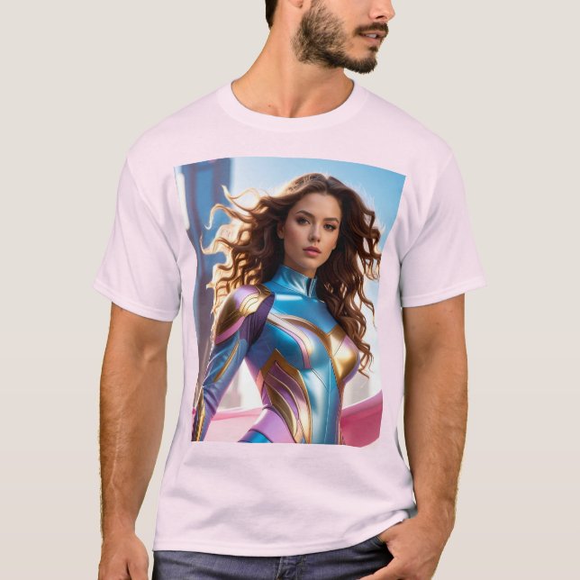 CAMISETA SUPER-HEROÍNA - FANTASIA CIENTÍFICA (Frente)