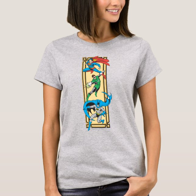 Camiseta Super-Heróis Em Ação (Frente)