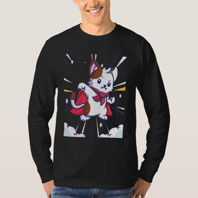 Camiseta Super Heróis Gato Em Cabo (Frente)