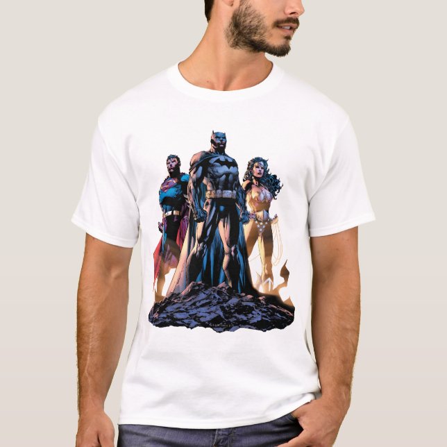 Camiseta Super-homem, Batman e Trindade Maravilha (Frente)