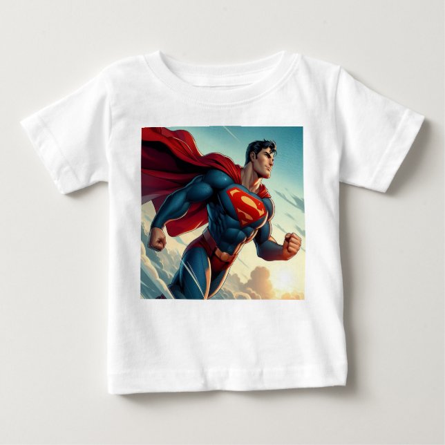 Camiseta Super Homem Bebê Bem Jersey (Frente)