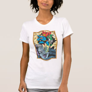 Camiseta Super-homem e Lanterna Verde Lutam Contra o Brain