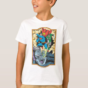Camiseta Super-homem e Lanterna Verde Lutam Contra o Brain