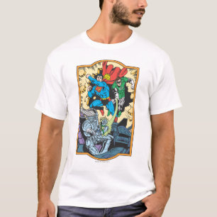 Camiseta Super-homem e Lanterna Verde Lutam Contra o Brain