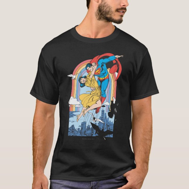 Camiseta Super-Homem e Lois em Amarelo (Frente)