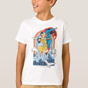 Camiseta Super-Homem e Lois em Amarelo
