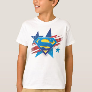 Camiseta Super-Homem Estilizado Logotipo de estrelas e tir