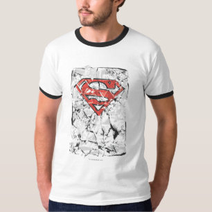 Camiseta Super-Homem Estilizado  Logotipo em banda desenhad