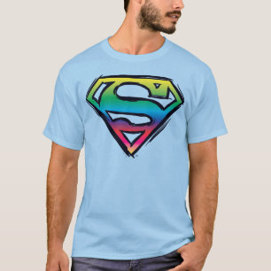 Camiseta Super-Homem  Logotipo arco-íris