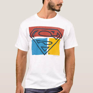 Camiseta Super-Homem  Logotipo de Bloco Amarelo Vermelho