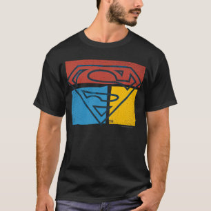 Camiseta Super-Homem  Logotipo de Bloco Amarelo Vermelho