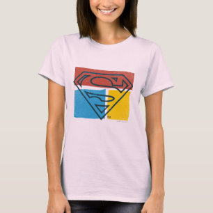Camiseta Super-Homem  Logotipo de Bloco Amarelo Vermelho