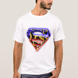 Camiseta Super-Homem Logotipo de Grafite vermelho roxo