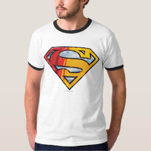 Camiseta Super-Homem Logotipo vermelho e laranja