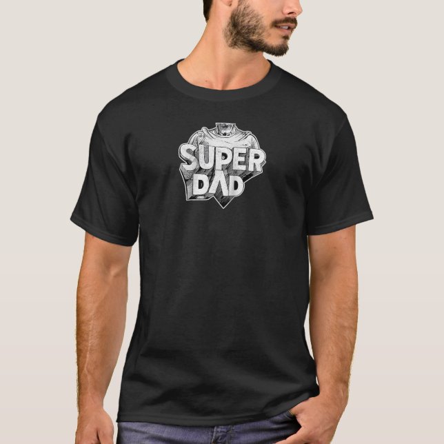 Camiseta Super incrível Pai de super-heróis Raglan Baseball (Frente)