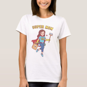 Camiseta Super Mãe Com Dia de as mães Engraçado